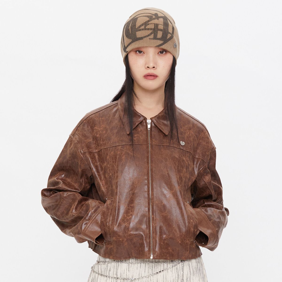 CRACK VEGAN LEATHER JACKET_BROWN 감도 깊은 취향 셀렉트샵 29CM