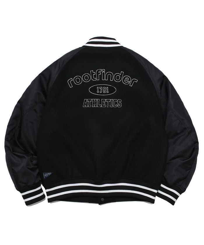 YALE X ROOTFINDER MIXED VARSITY JACKET BLACK 감도 깊은 취향 셀렉트샵 29CM