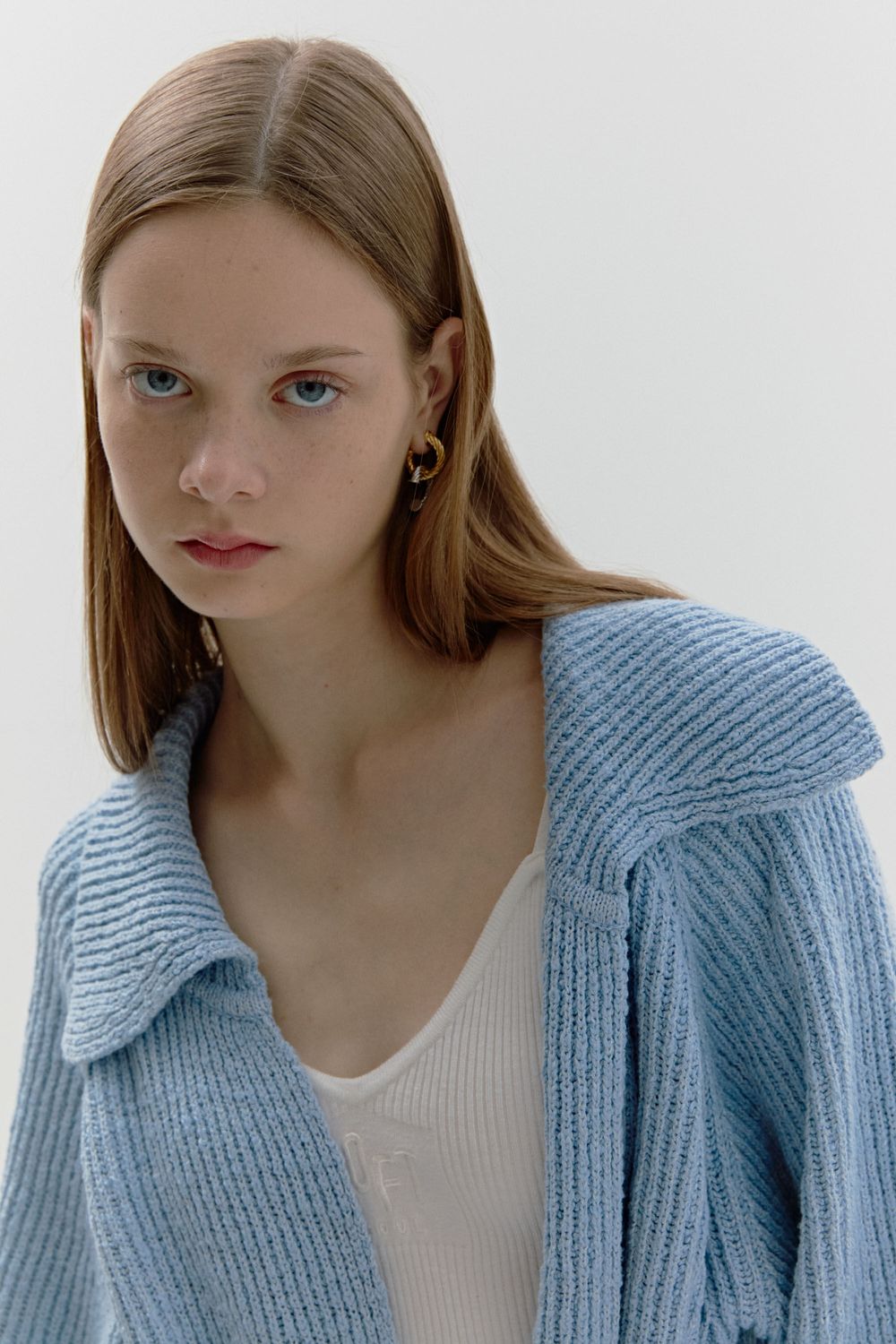 BELT KNIT CARDIGAN [BABY BLUE/WHITE] 감도 깊은 취향 셀렉트샵 29CM