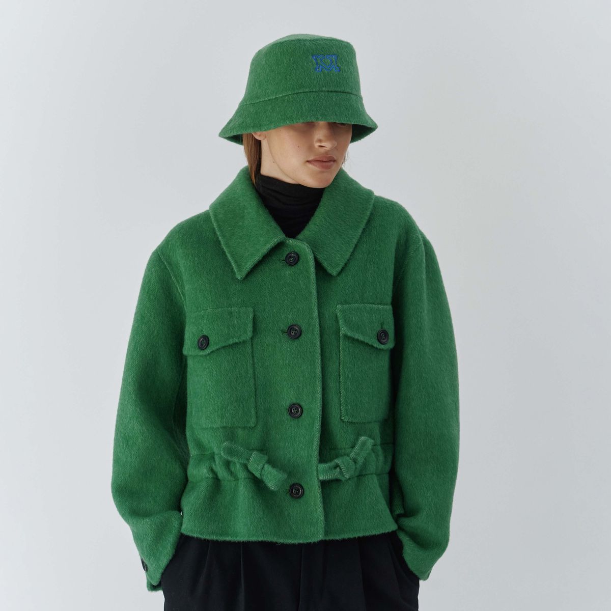 MARTIN HADEMADE SEMI COAT WITH BUCKET HAT GREEN 29CM martin-hademade-semi-coat-with-bucket-hat-green-29cm