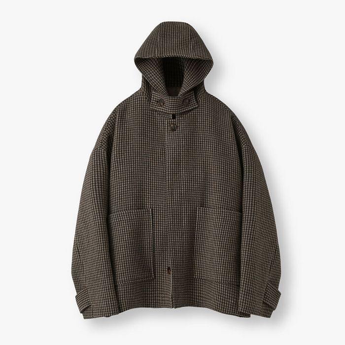 울리치 오버핏 하프 후드 코트_Check brown - 감도 깊은 취향 셀렉트샵 29CM 울리치 오버핏 하프 후드 코트_Check Brown - 감도 깊은 취향 셀렉트샵 29Cm