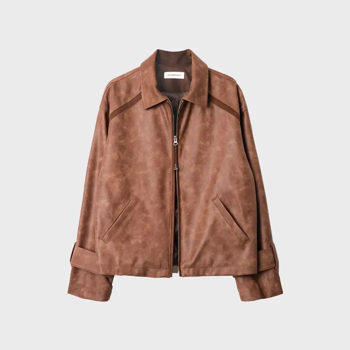 LINE SUEDE LEATHER JACKET (BROWN) - 감도 깊은 취향 셀렉트샵 29CM