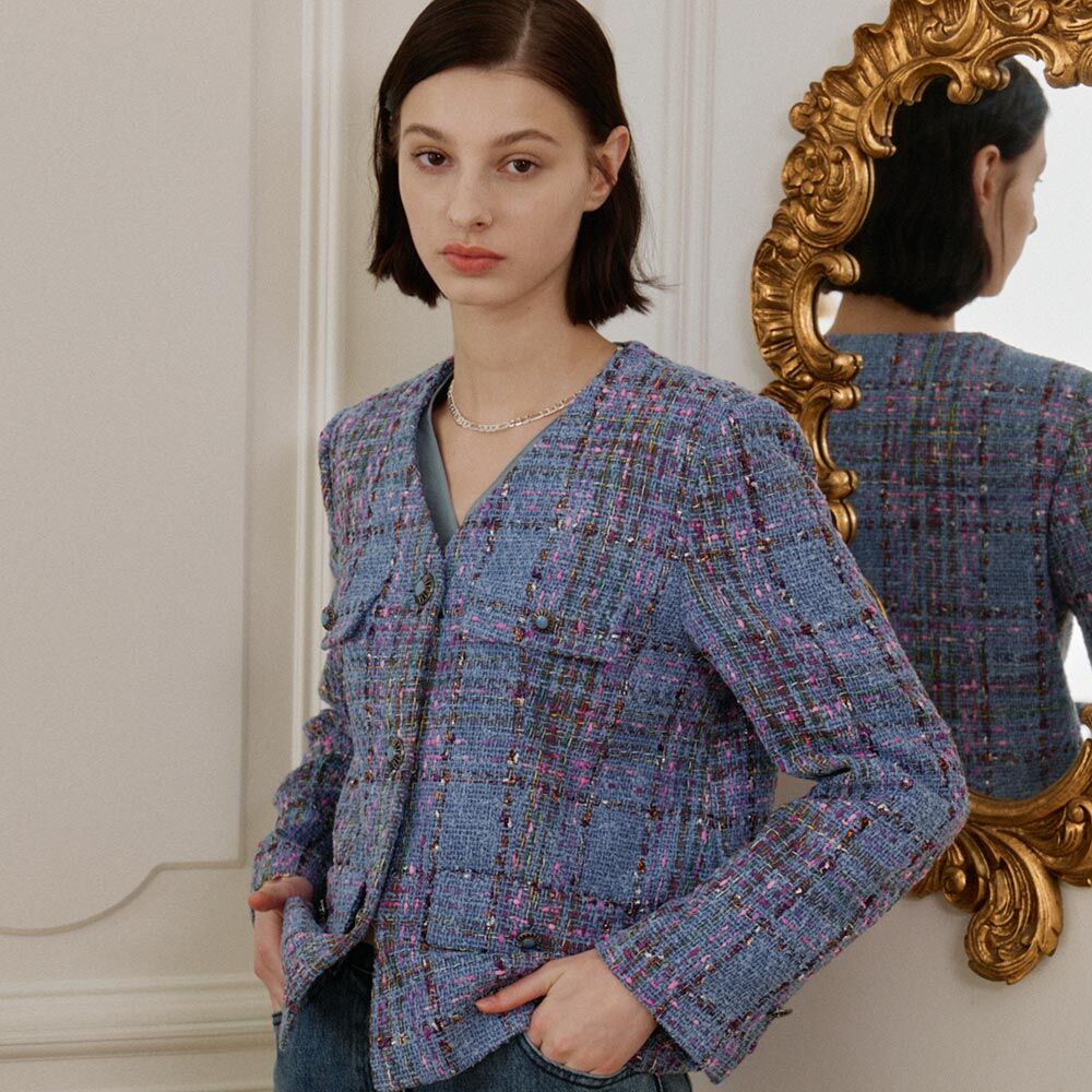 ジャケット on&on Collarless Tweed Jacket NEW4XJ707_22 Collarless Tweed Jacket NEW4XJ707_22 - 감도 깊은 취향 셀렉트