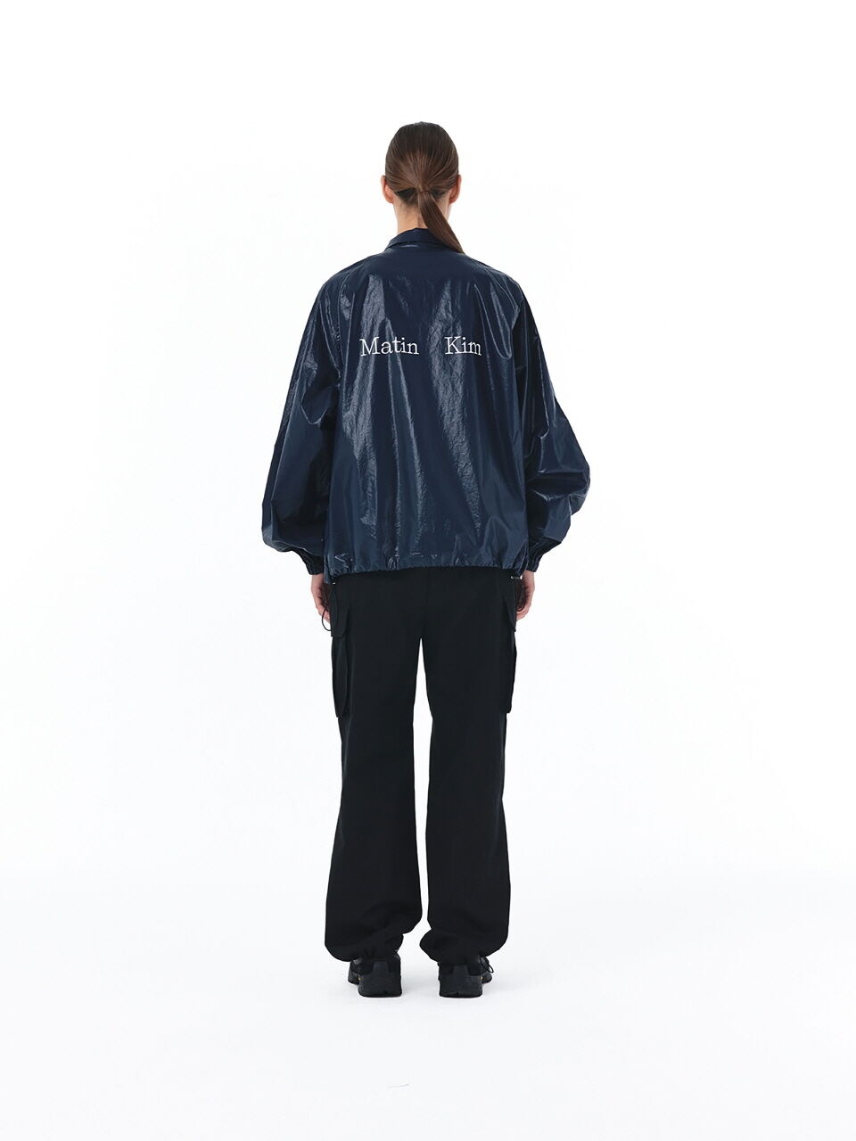 MATIN KIM LOGO COATING JUMPER IN NAVY - 감도 깊은 취향 셀렉트샵 29CM