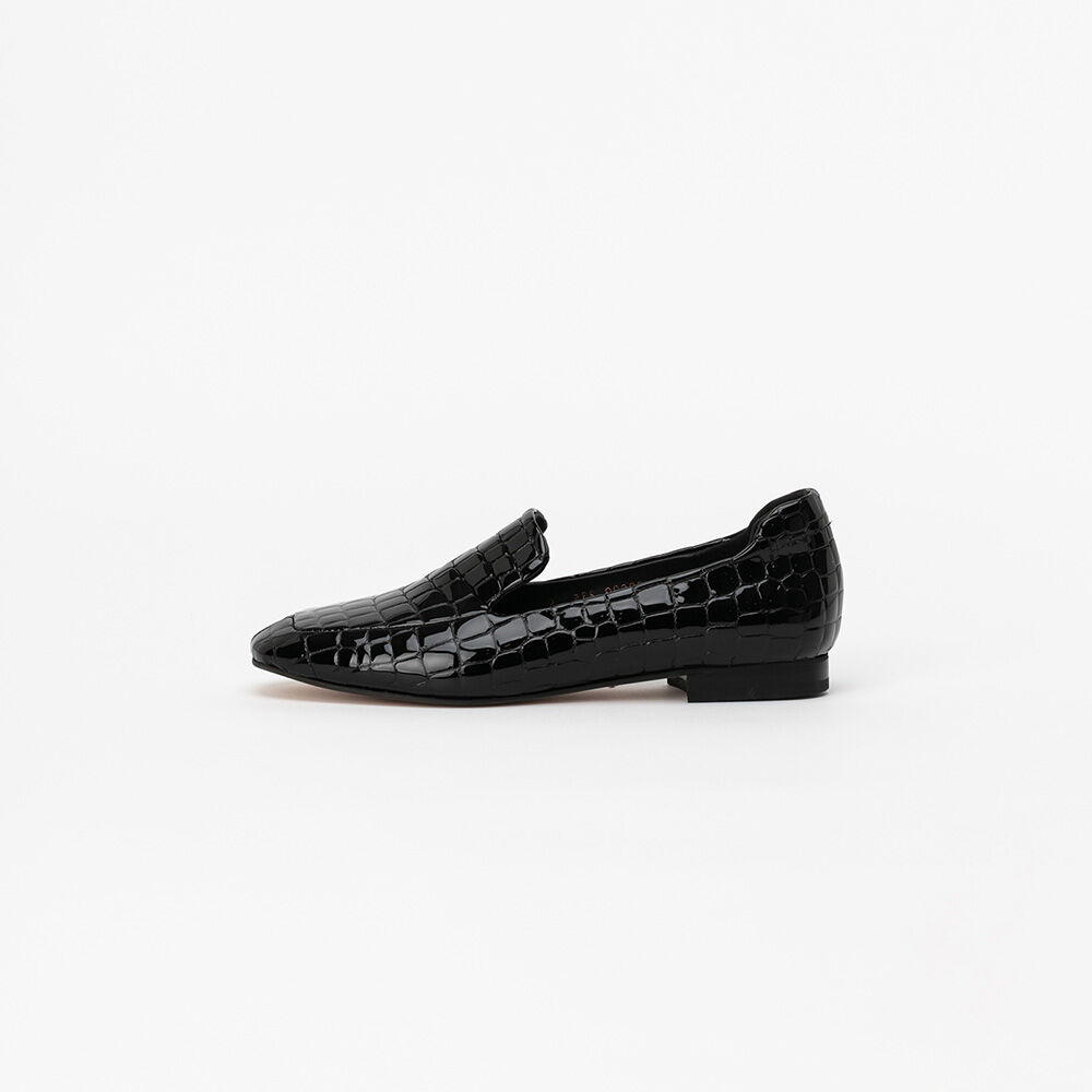 Black croc loafers best sale