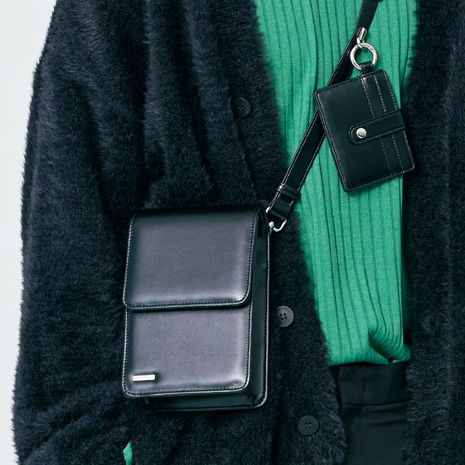 SSY☆WIDTH SQUARE LEATHER MINIMAL BAG WIDTH SQUARE LEATHER MINIMAL BAG BLACK - 에스에스와이 SSY