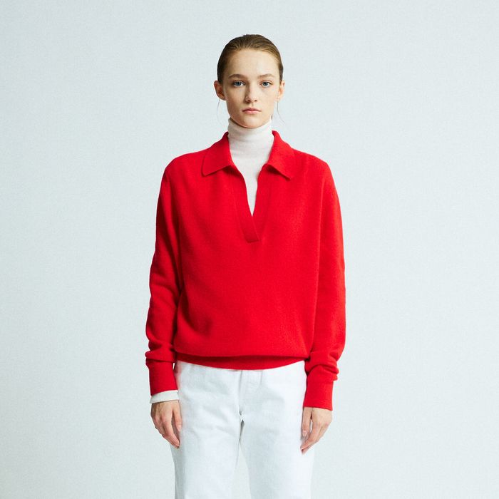 Cashmere Blend Open Collar Knit Top Red 감도 깊은 취향 셀렉트샵 29CM