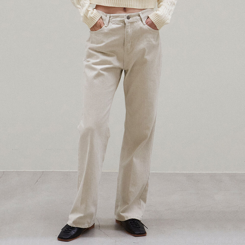 パンツ AVANDRESS Herringbone Straight Pants OATMEAL AD43PT41OT Herringbone Straight Leg Pull-On Pants | Draper's & Damon's