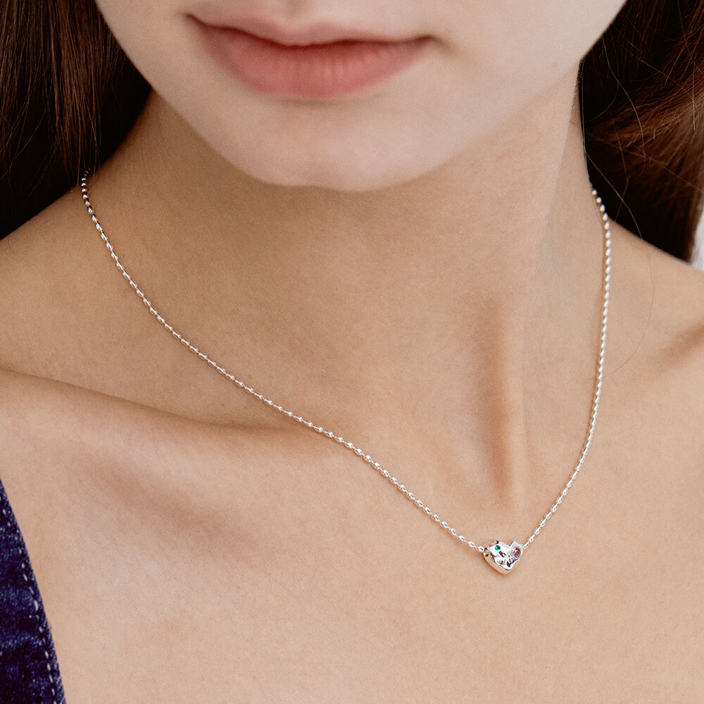 ☆TATIANA☆ Silver 925 heart ornament necklace NZ2108 Silver/(Silver 925) Tiny Rose Flower Heart Necklace