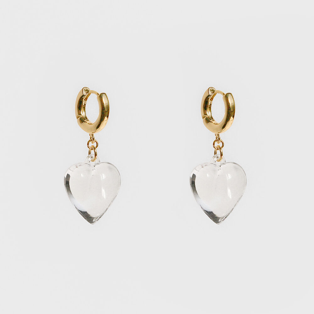 【Hei】bold heart one-touch earring★2色 韓国ブランドHei☆芸能人着用 heart onetouch earringピアス_2色