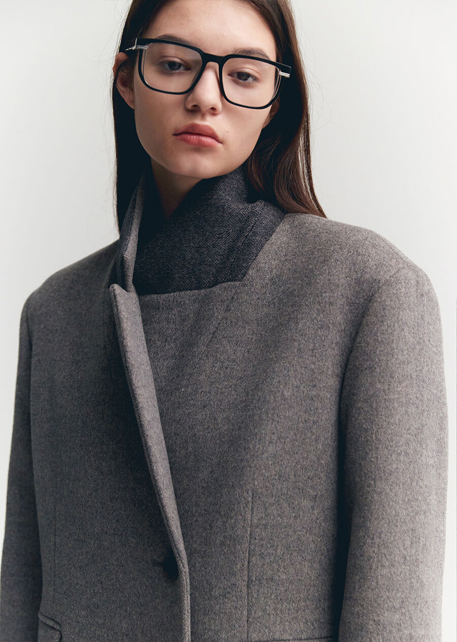 BASIC COLLAR LONG DOUBLE COAT(gray herringbone) 감도 깊은 취향 셀렉트샵 29CM