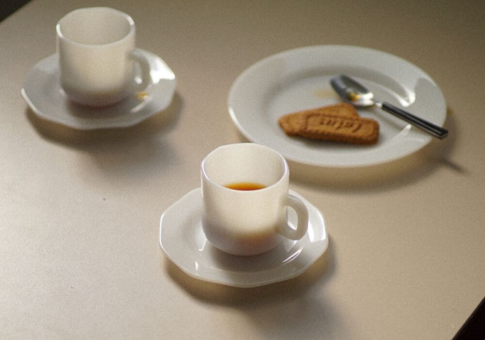 Basic MilkGlass Set Coffee Cup Milk