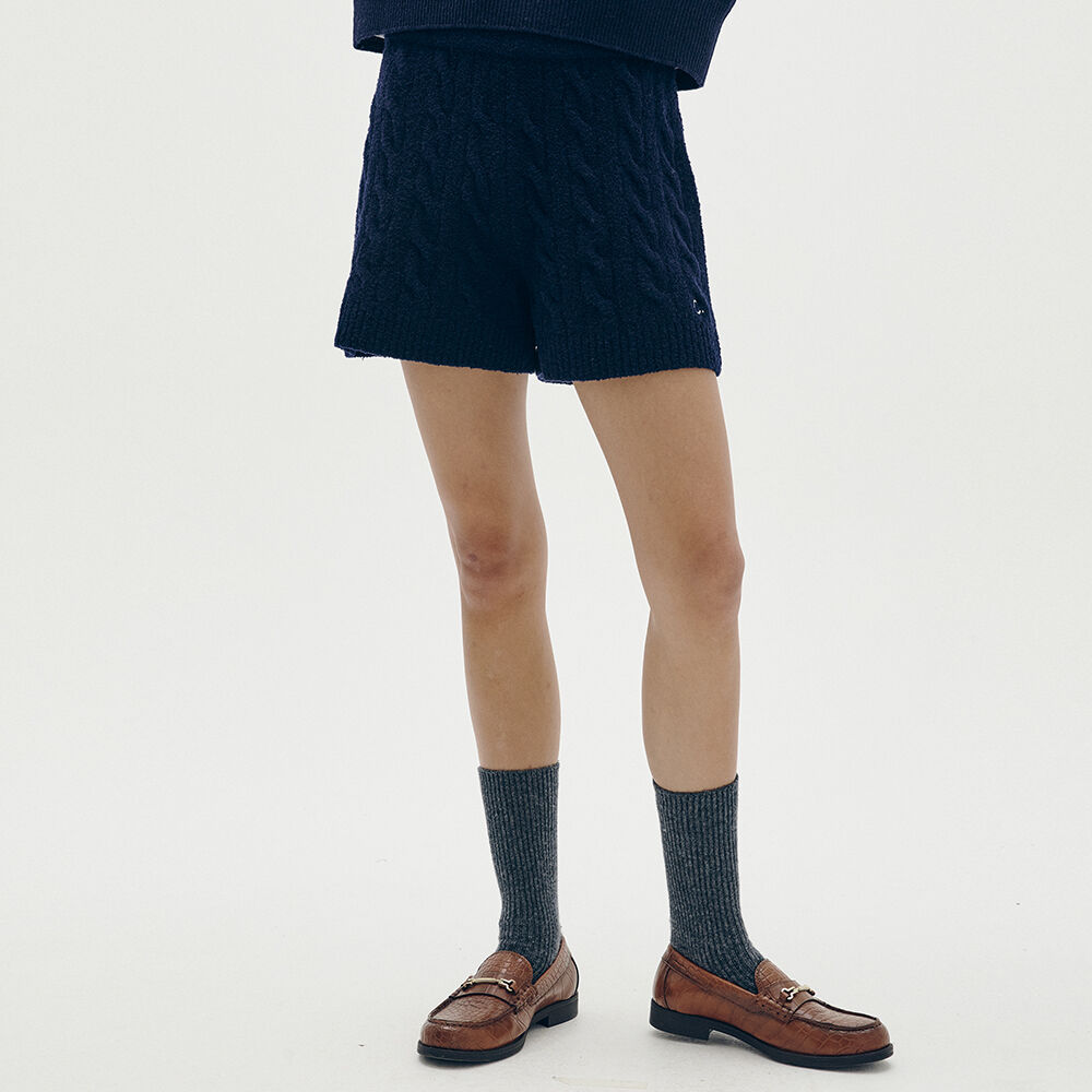 [Clove]★24SS★韓国人気★Trim Cable Knit Shorts 24SS clove] Trim Cable Knit Shorts (White) - 감도 깊은 취향