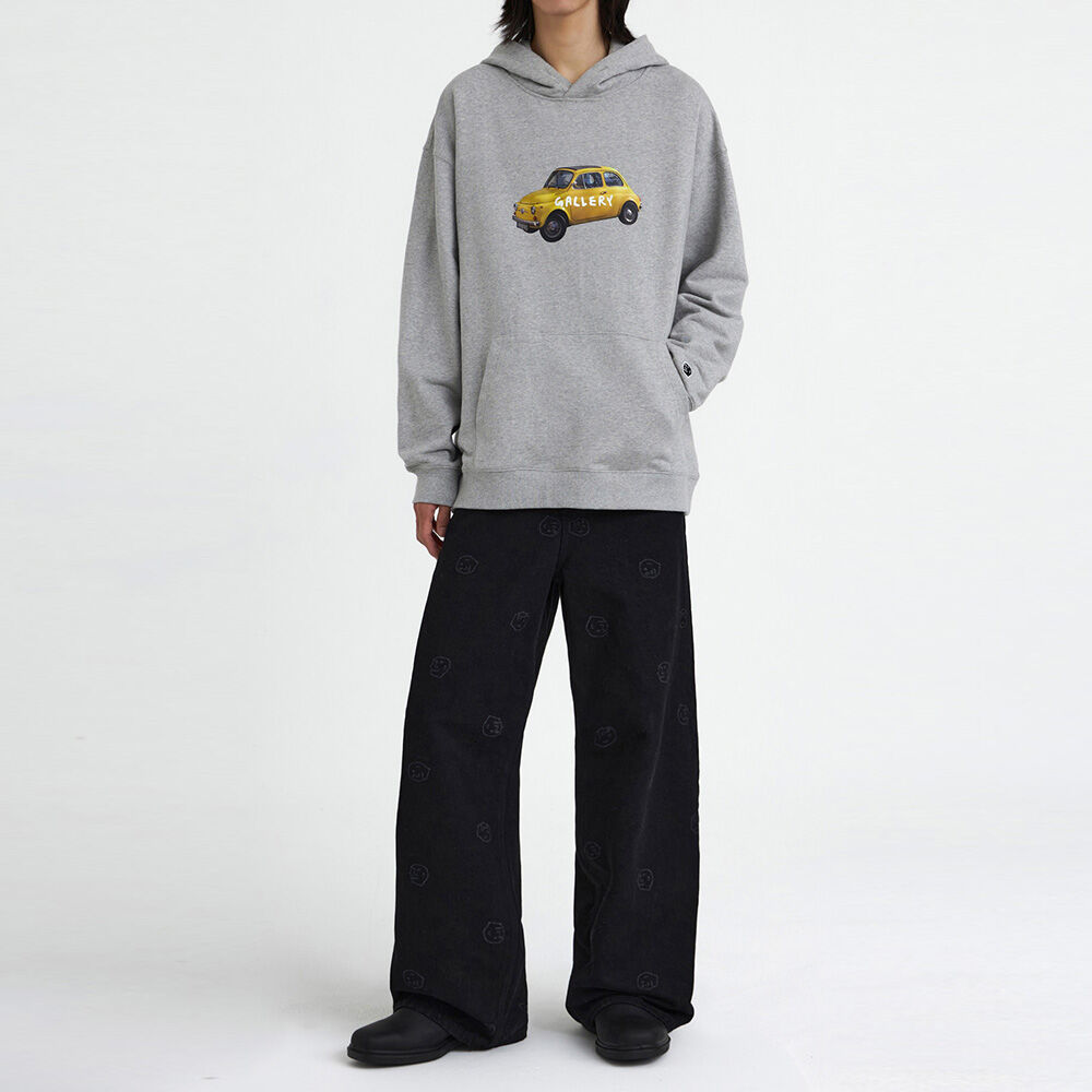 Gallery Wave Logo Graphic Hoodie - Light Grey - 감도 깊은