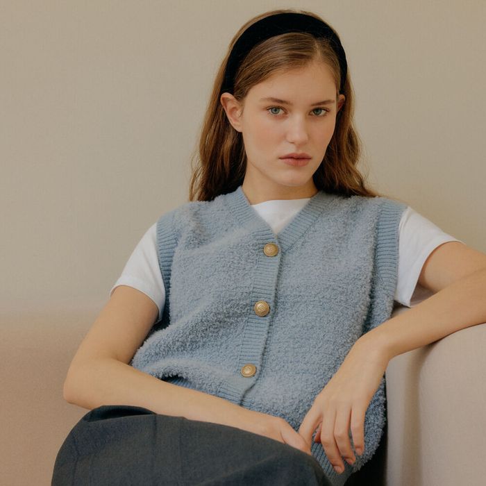 FUR VEST CARDIGAN_SKY BLUE 감도 깊은 취향 셀렉트샵 29CM