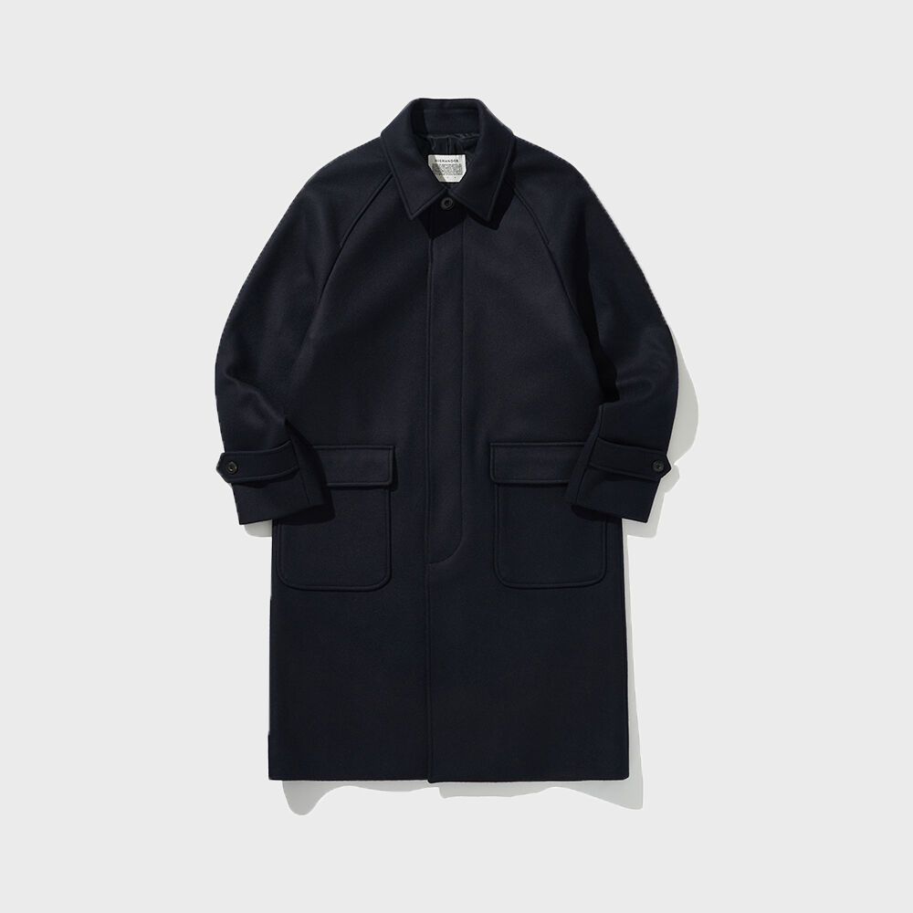 Kurni CULLNI Lamb Wool Melton Balmacaan Riders Coat Long