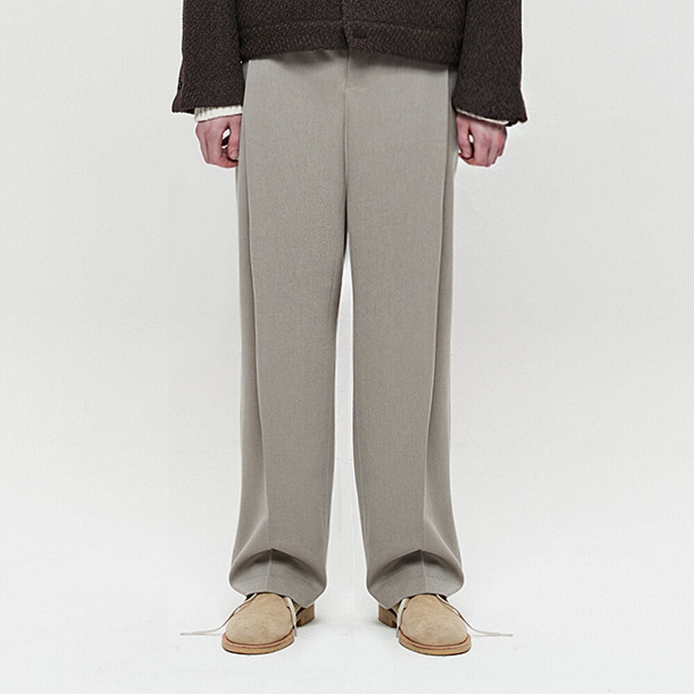 Lati Cross Tuck Semi-Wide Pants (Ash Grey) - 감도 깊은 취향 셀렉트