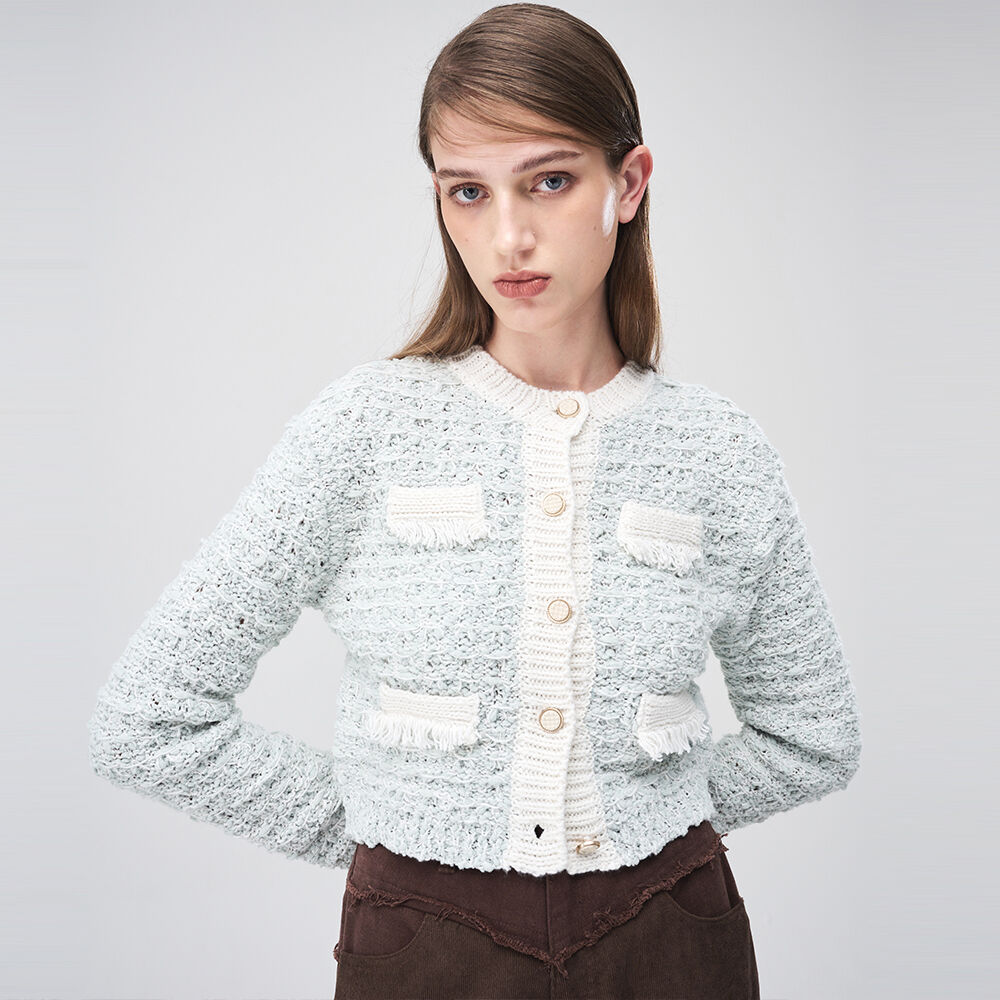 ★ETMON★ Summer Tweed Cardigan Jacket Mint JK140SMM27 Summer Tweed Cardigan Jacket, Mint - 감도 깊은 취향 셀렉트샵