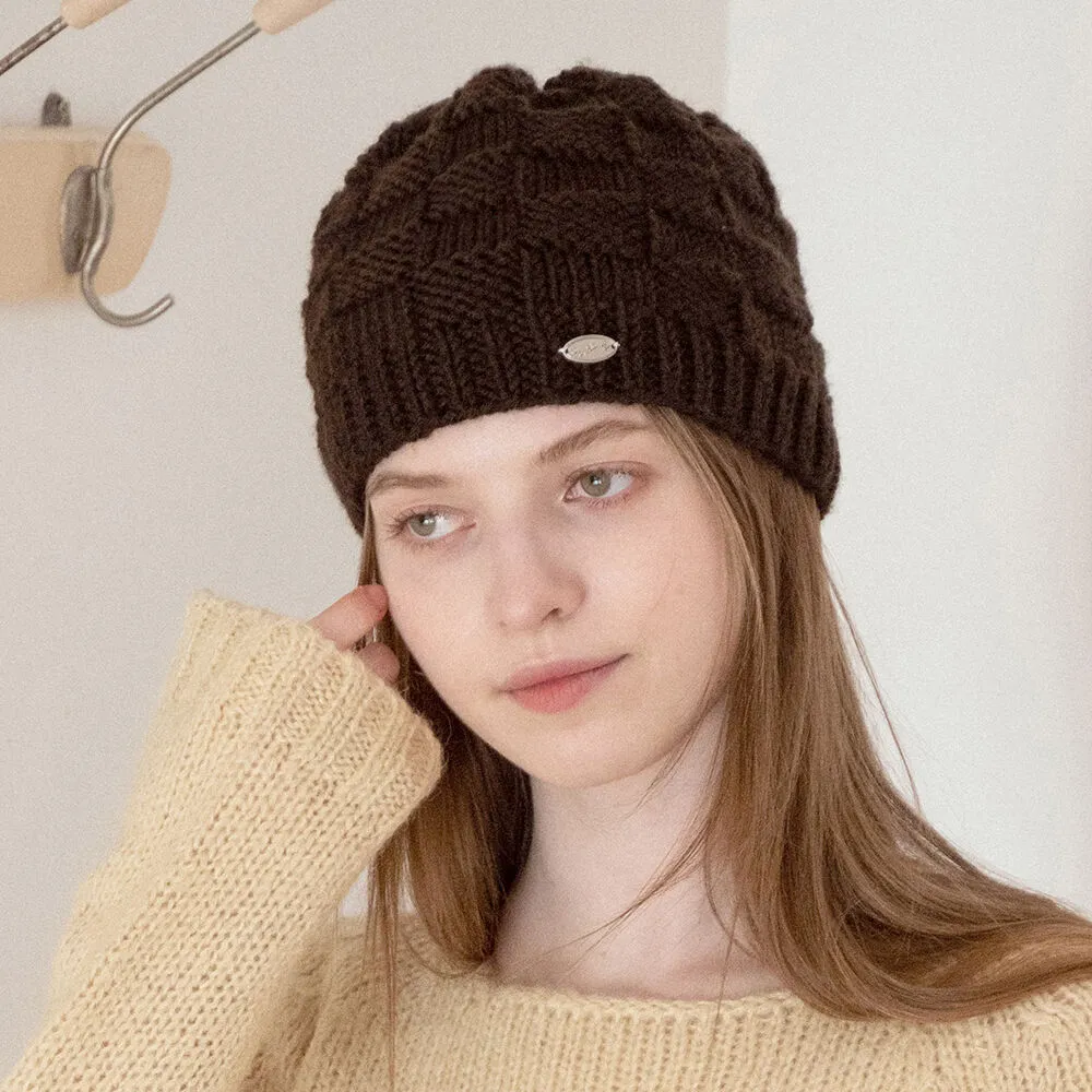 no-103-checks-wool-beanie-beret-2way-brown