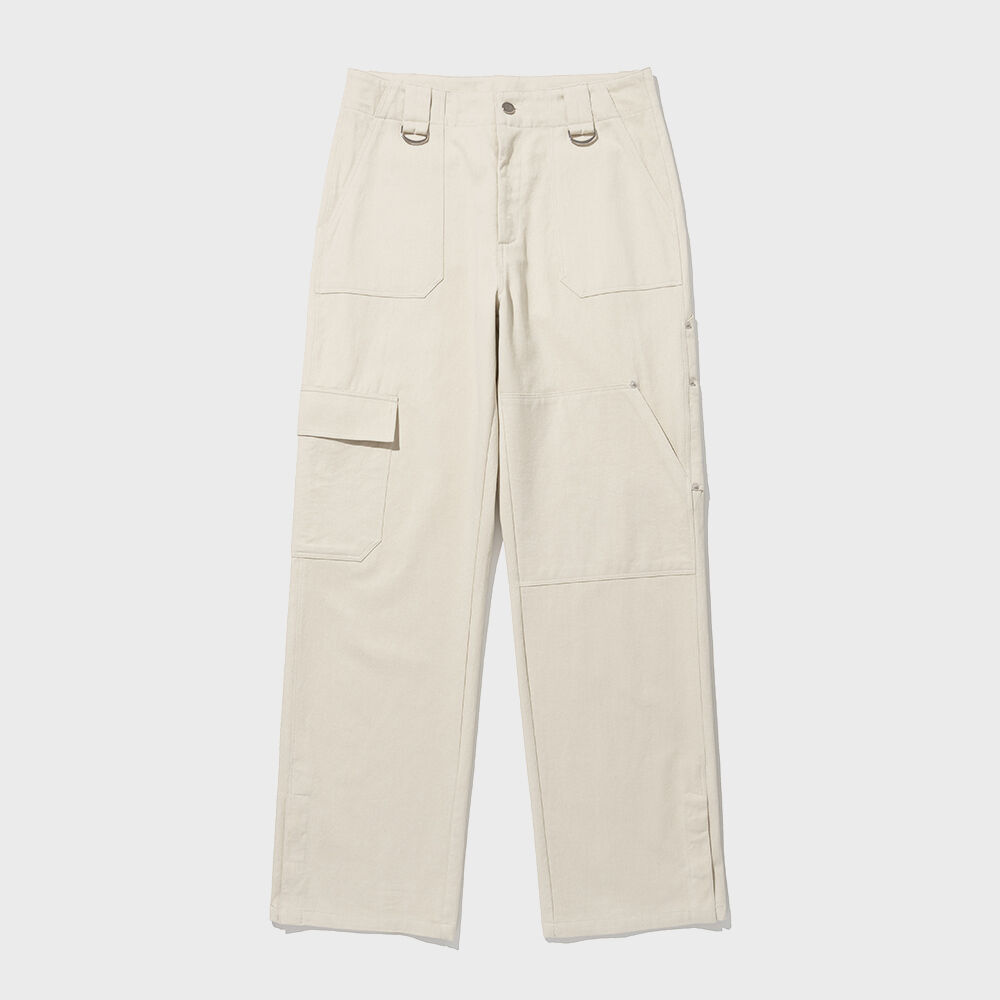 パンツ [THE MUSEUM VISITOR]RABBIT EMBROIDERY STRIPE CARPENTER PANTS RABBIT EMBROIDERY STRIPE CARPENTER PANTS (MINT) : THE MUSEUM