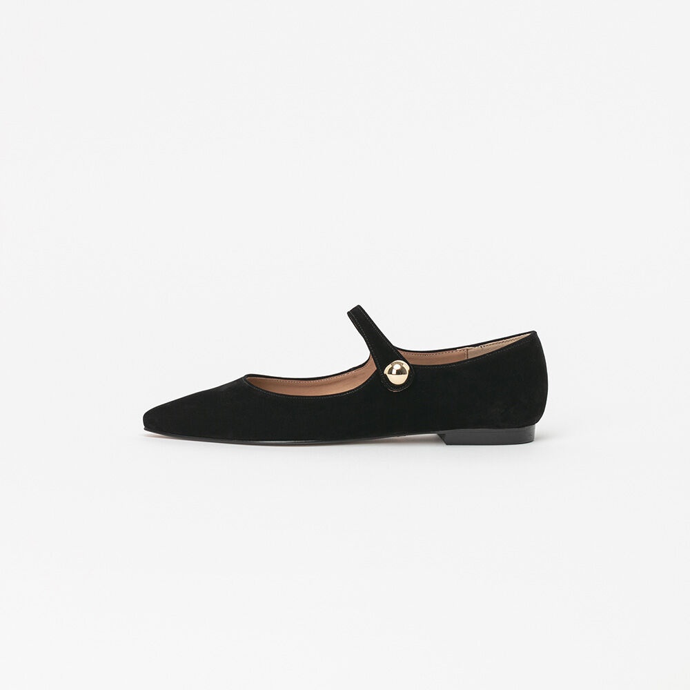 Loire Velvet Maryjane Flat Shoes in Black - 감도 깊은 취향 셀렉트