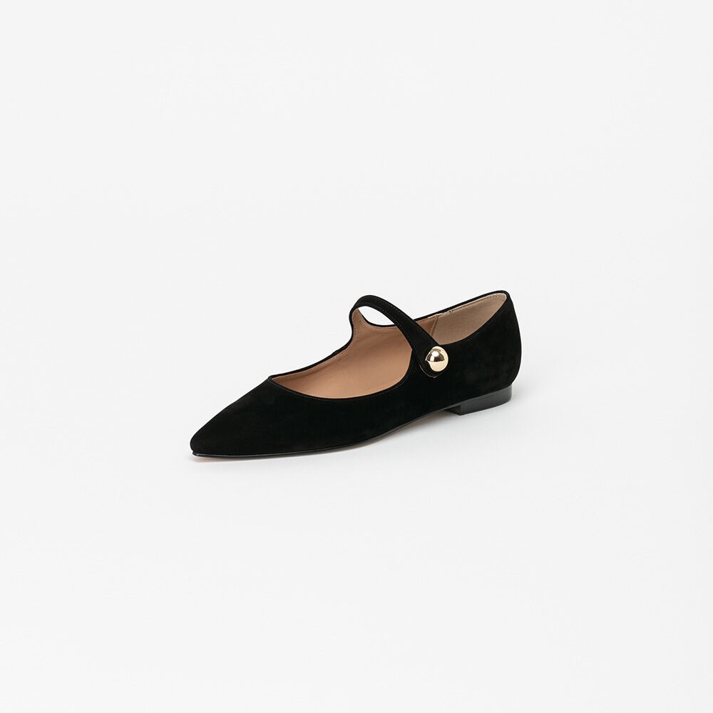 Loire Velvet Maryjane Flat Shoes in Black - 감도 깊은 취향 셀렉트