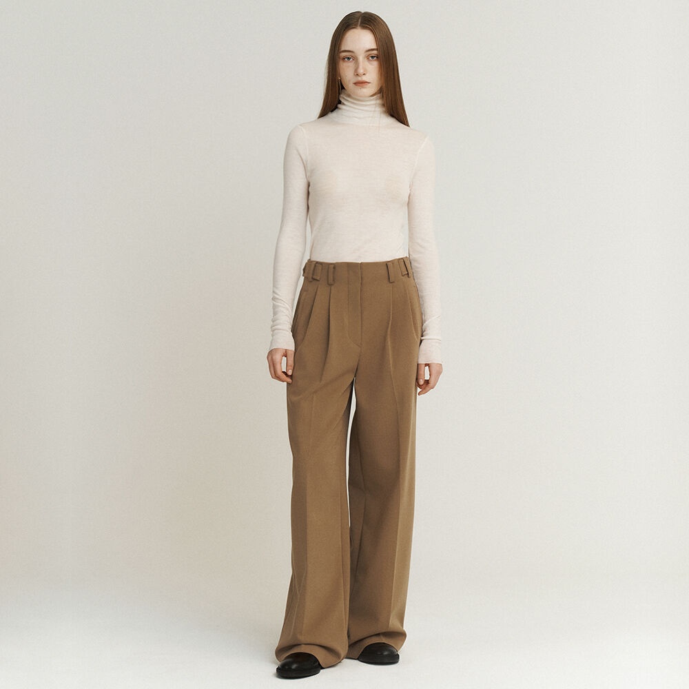 Yoke belted wide pants (Beige) - 감도 깊은 취향 셀렉트샵 29CM