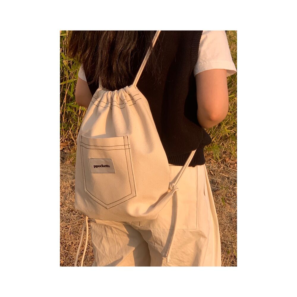 ppocketto ivory string bag 뽀겟또 아이보리 스트링백 - 감도