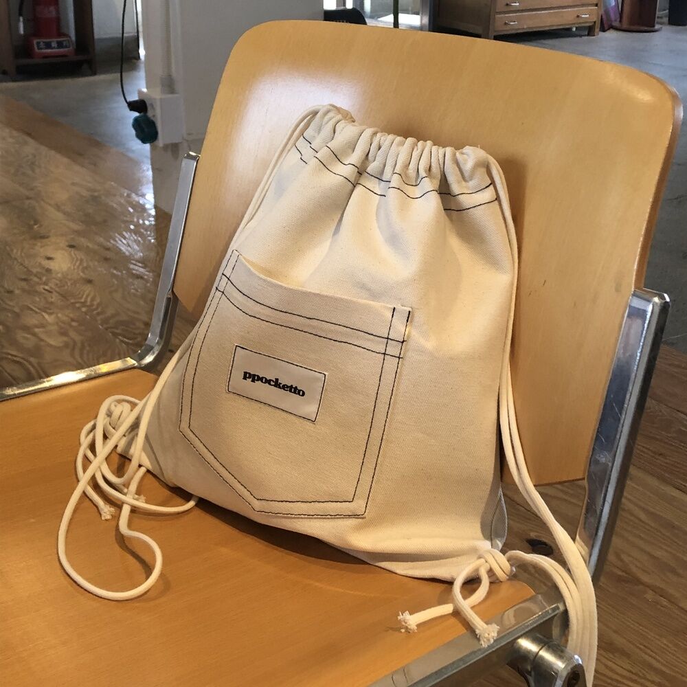 ppocketto ivory string bag 뽀겟또 아이보리 스트링백 - 감도