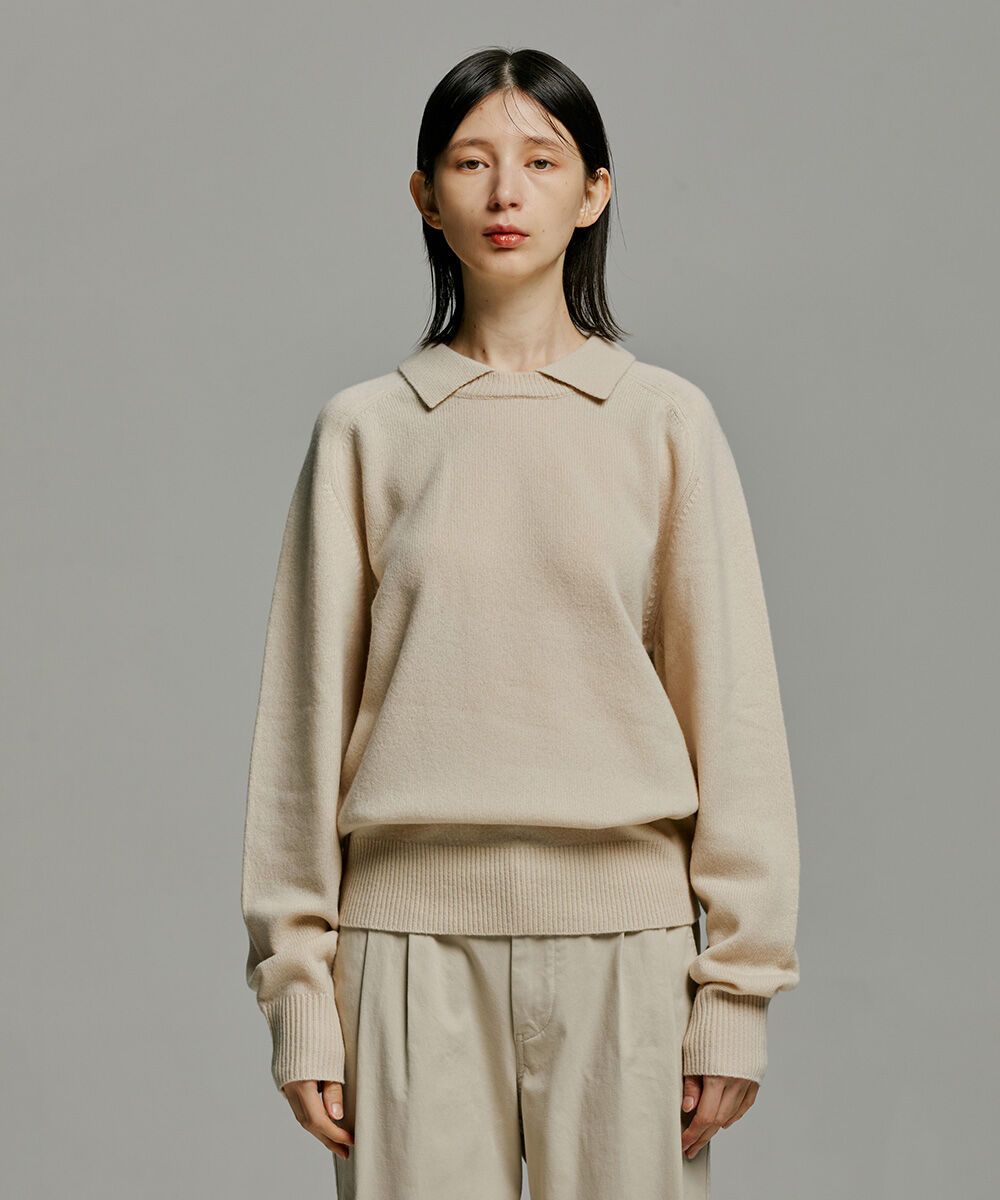 Women Scape collar Pullover (Butter Milk)