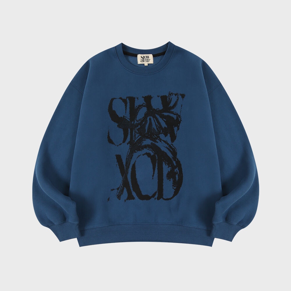 PEACH SKIN RUSTY LOGO SWEATSHIRTS [DEEP BLUE] - 감도 깊은 취향