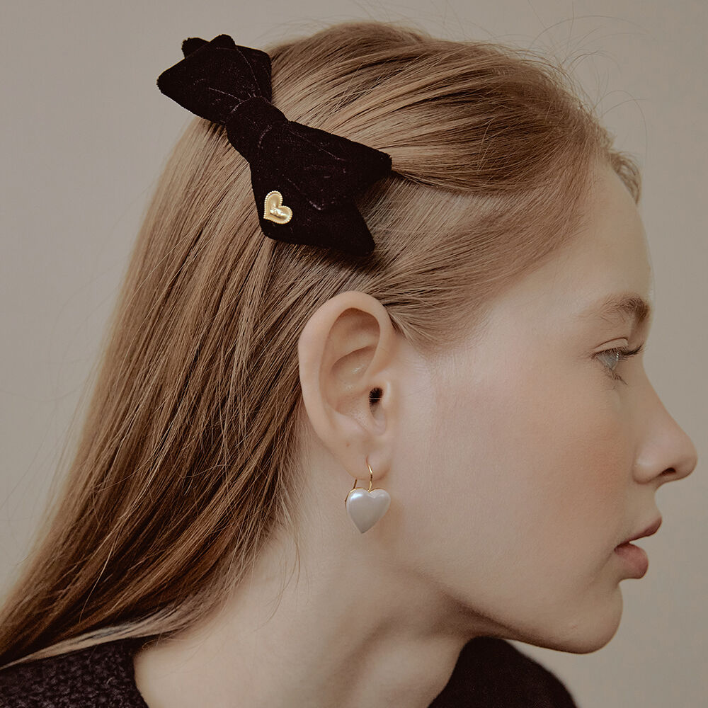 ☆TATIANA☆ Heart Bow tie Hair pinch pin HB2224 MUSINSA公式 | TATIANA Heart Bow tie Hair pinch pin HB2224