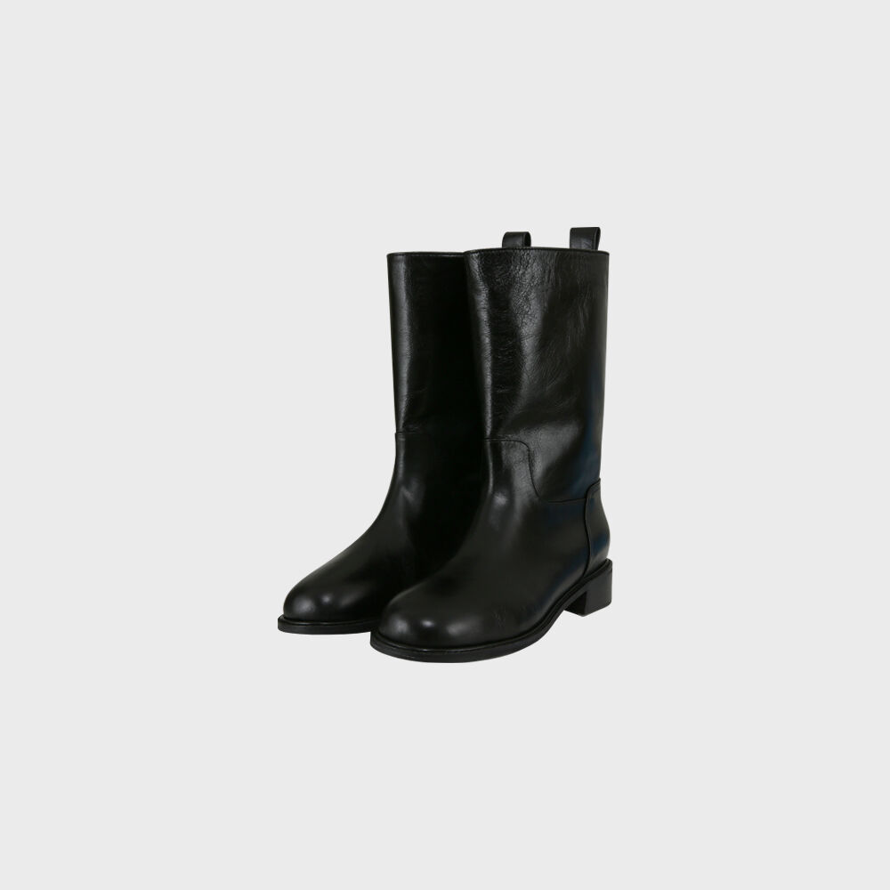 ROLAROLA★大人気★ROLAROLA X ATT LEATHER MIDDLE BOOTS♪ 로라로라 ROLAROLA X ATT LEATHER MIDDLE BOOTS BLACK