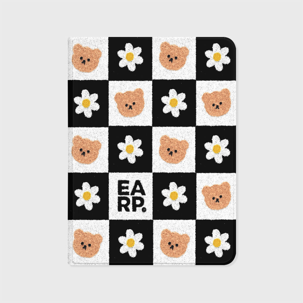 ◆EARPEARP◆CHECKER BOARD FLOWER MERRY◆iPadカバー◆11インチ CHECKER BOARD FLOWER MERRY-BLACK(아이패드-커버) - 감도 깊은