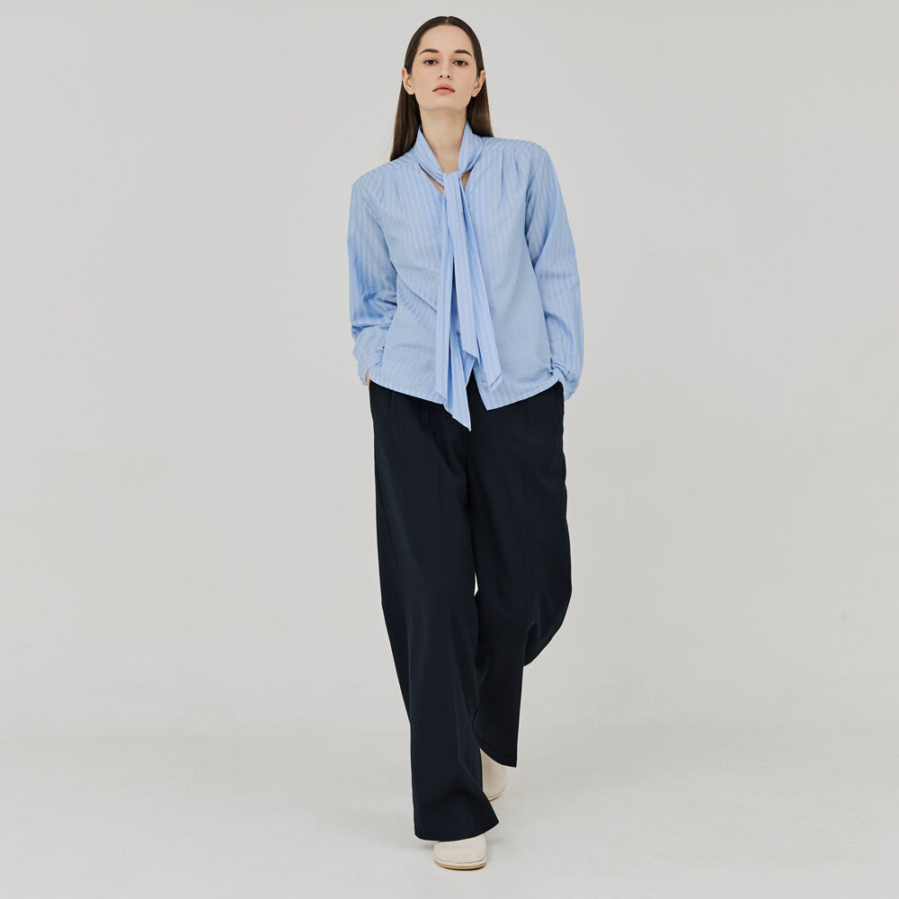 パンツ WOOL DOUBLE BUTTON TUCK PANTS[BLUE] TWO-TUCK BUTTON WIDE WOOL PANTS (NAVY) - 감도 깊은 취향