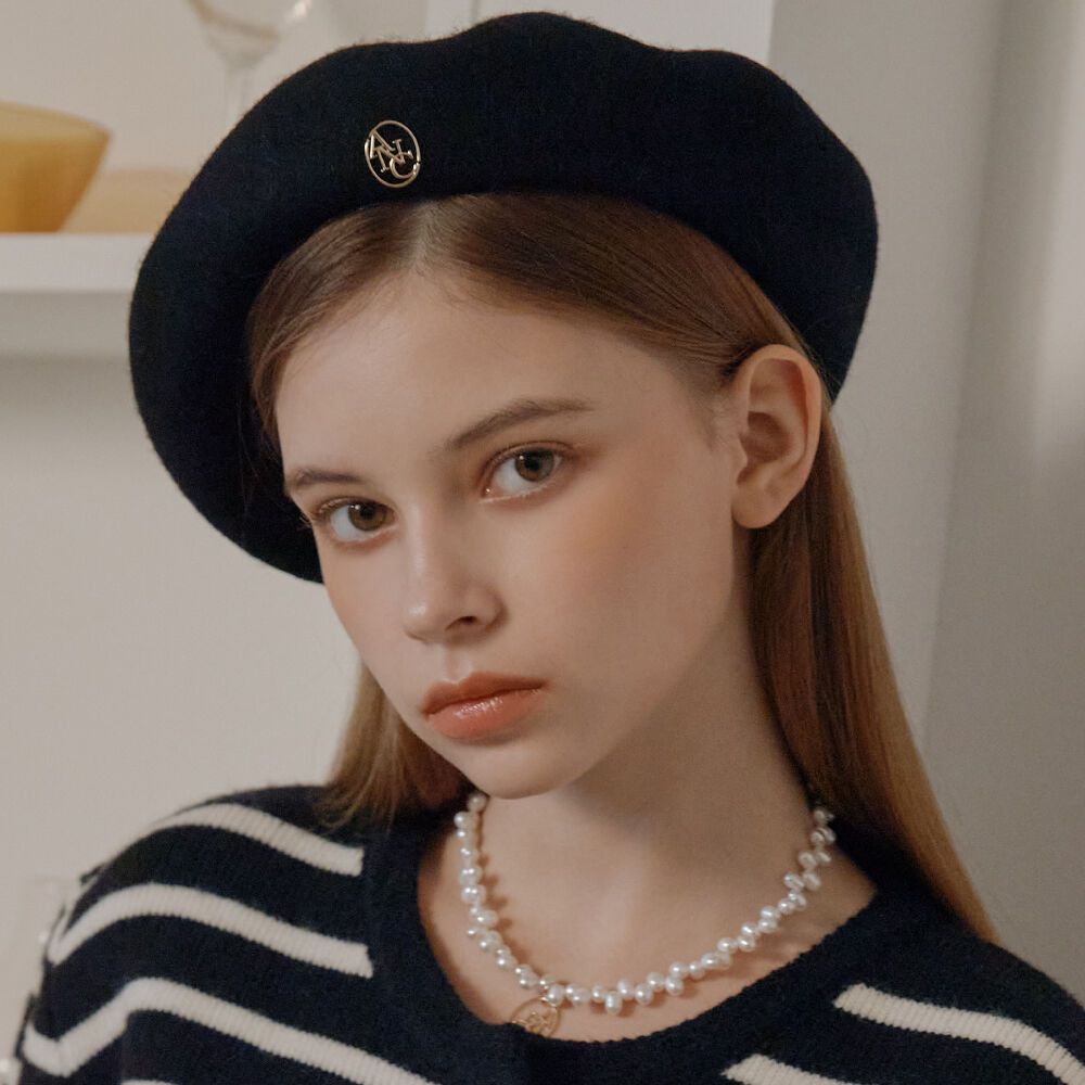 ANC GOLD LOGO WOOL BERET_BLACK - 감도 깊은 취향 셀렉트샵 29CM Anc Gold Logo Wool Beret_Black - 감도 깊은 취향 셀렉트샵 29Cm