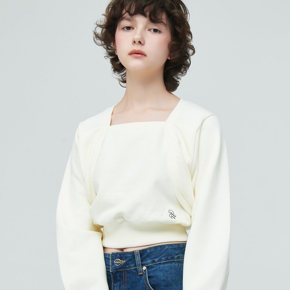 BOLERO CROP SWEATSHIRT IVORY - 감도 깊은 취향 셀렉트샵 29CM