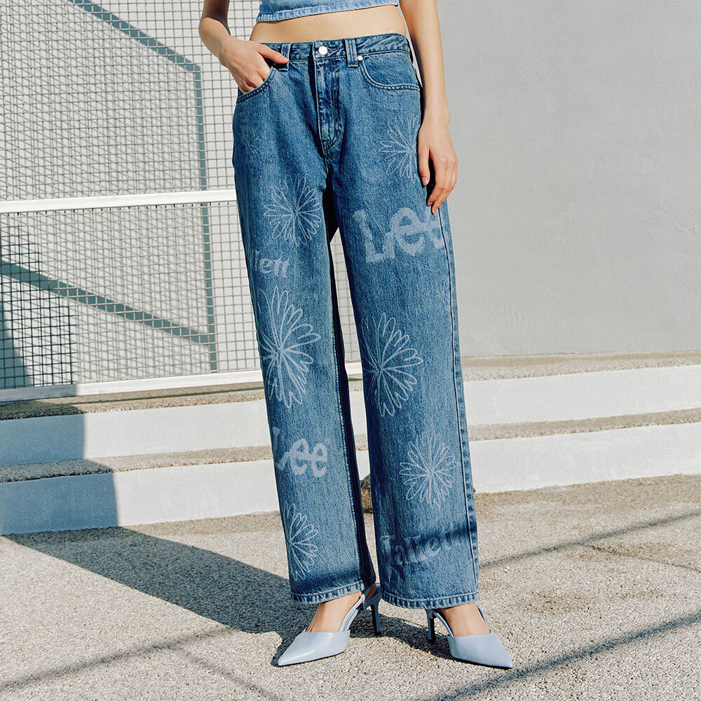 パンツ Fallett FallettXLee Flower Print Denim Pants Blue FA2309PT01 FallettXLee] 플라워 프린트 데님 팬츠 블루 - 감도 깊은 취향