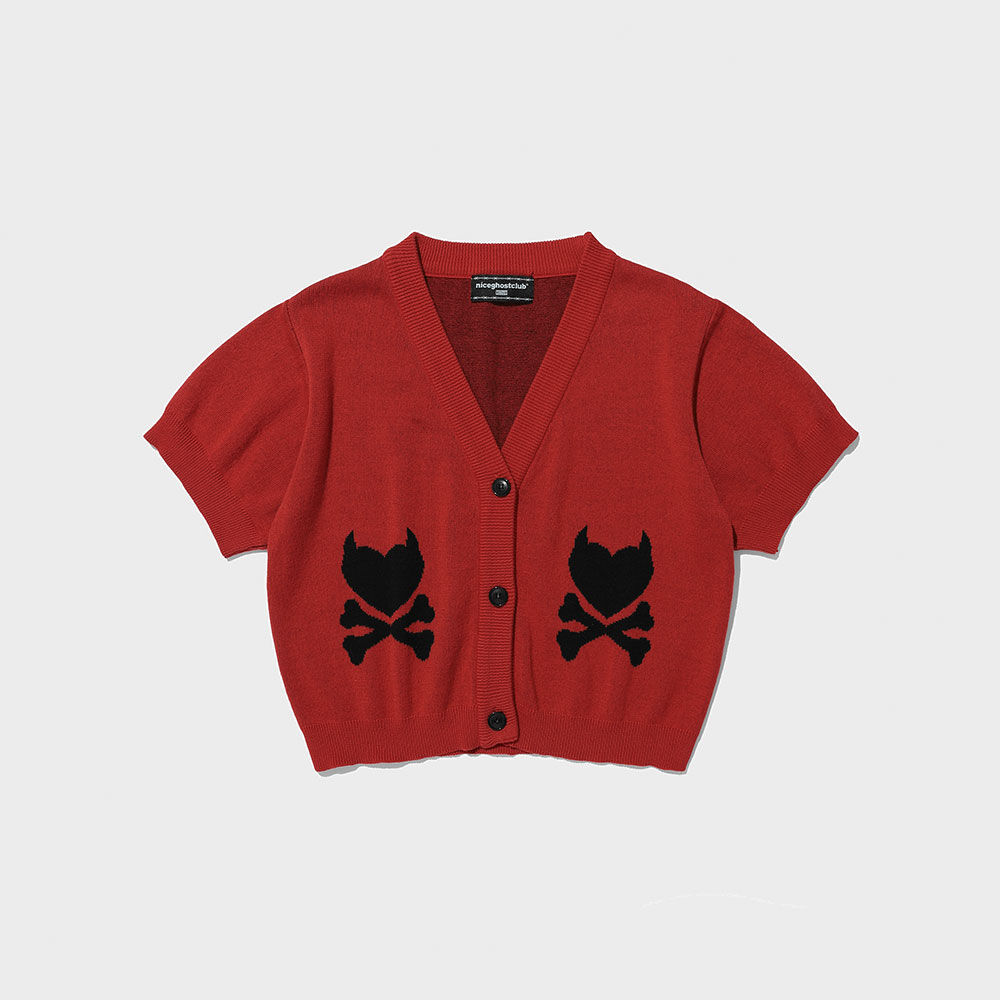 Poker Icons Knit Half Shirts Light Pink - 감도 깊은 취향