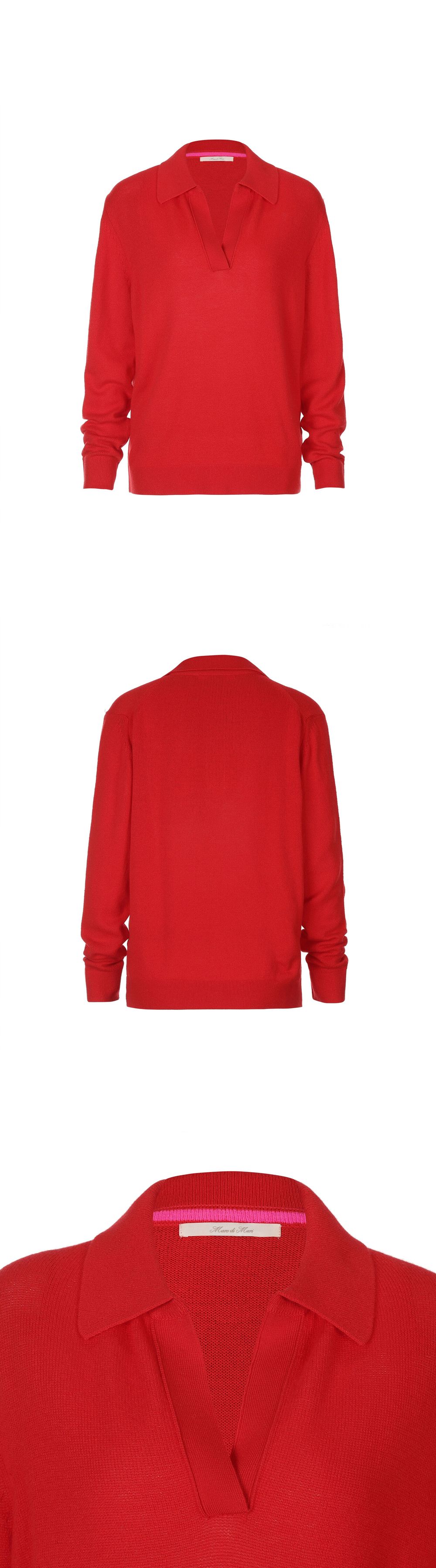 Cashmere Blend Open Collar Knit Top Red 감도 깊은 취향 셀렉트샵 29CM