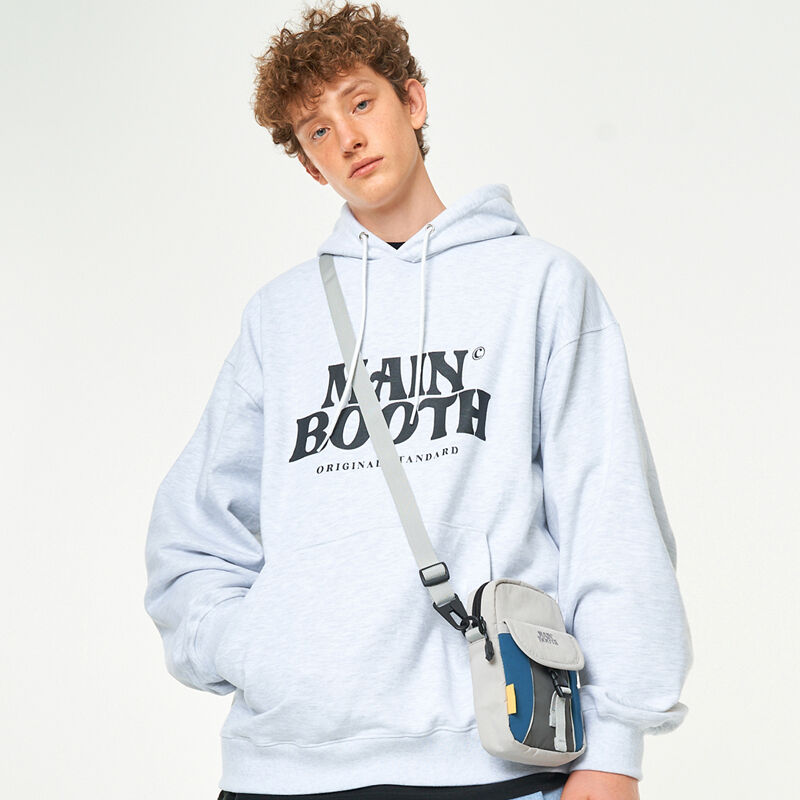★MAINBOOTH★Original Logo Hood T-shirt(CLOUD GRAY)★正規品 Original Logo Hood T-shirt(CLOUD GRAY) - 감도 깊은 취향