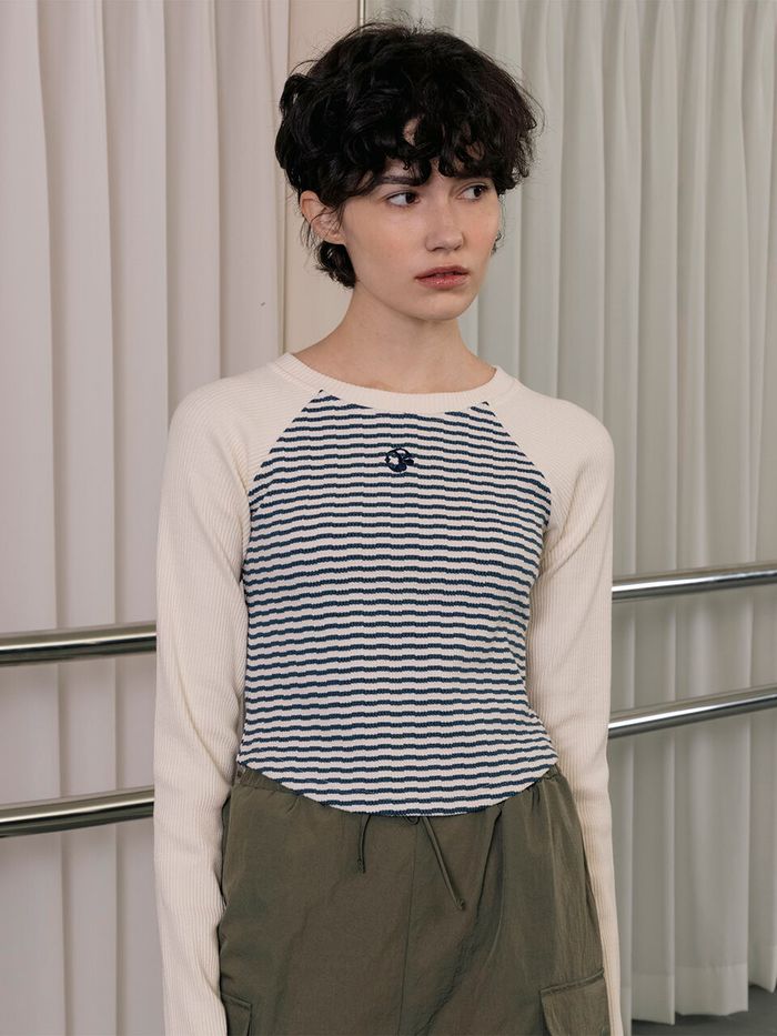 [29CM 단독] R STRIPE RAGLAN T-SHIRT_CREAM - 감도 깊은 취향 셀렉트샵 29CM