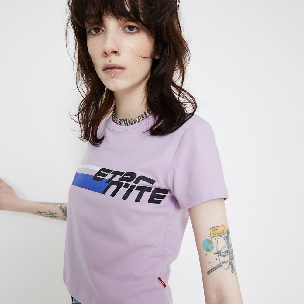 COLOR BLOCK PRINTED TSHIRT_L.PURPLE 감도 깊은 취향 셀렉트샵 29CM