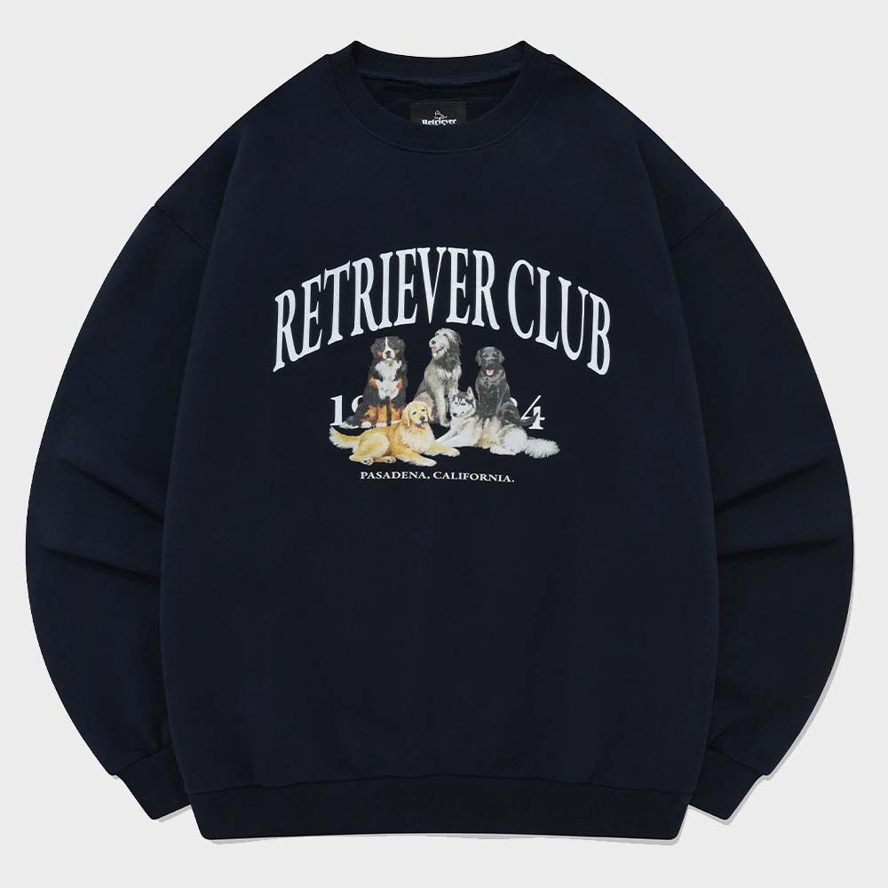 ★22-23FW新作★RETRIEVER CLUB★RUNNING RETRIEVER CREWNECK RUNNING RETRIEVER CREWNECK [BLACK] - 감도 깊은 취향 셀렉트샵