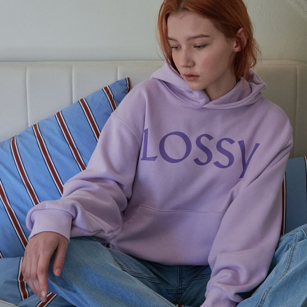 ☆LOSSYROW☆Lossy Signature Printing Hoodie Gray (Lossy Row