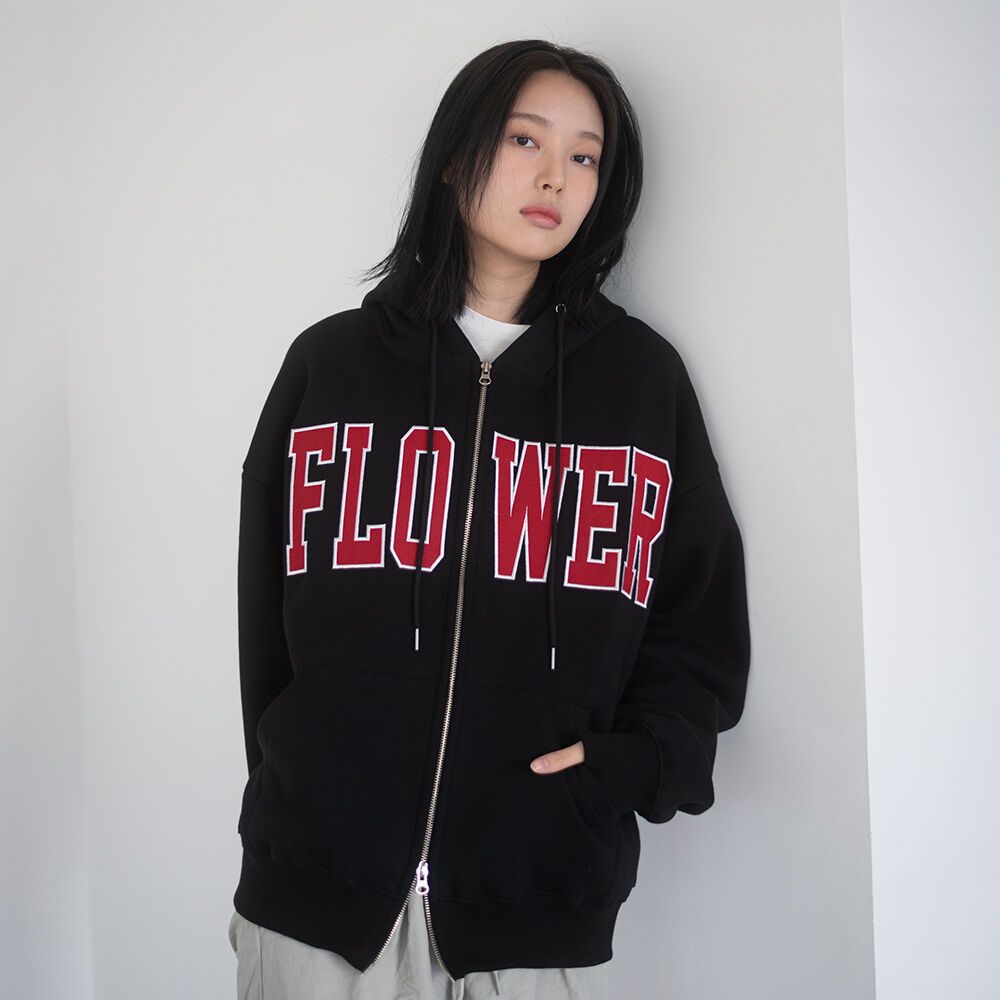 FLOWER ZIP UP HOOD(BLACK) - 감도 깊은 취향 셀렉트샵 29CM