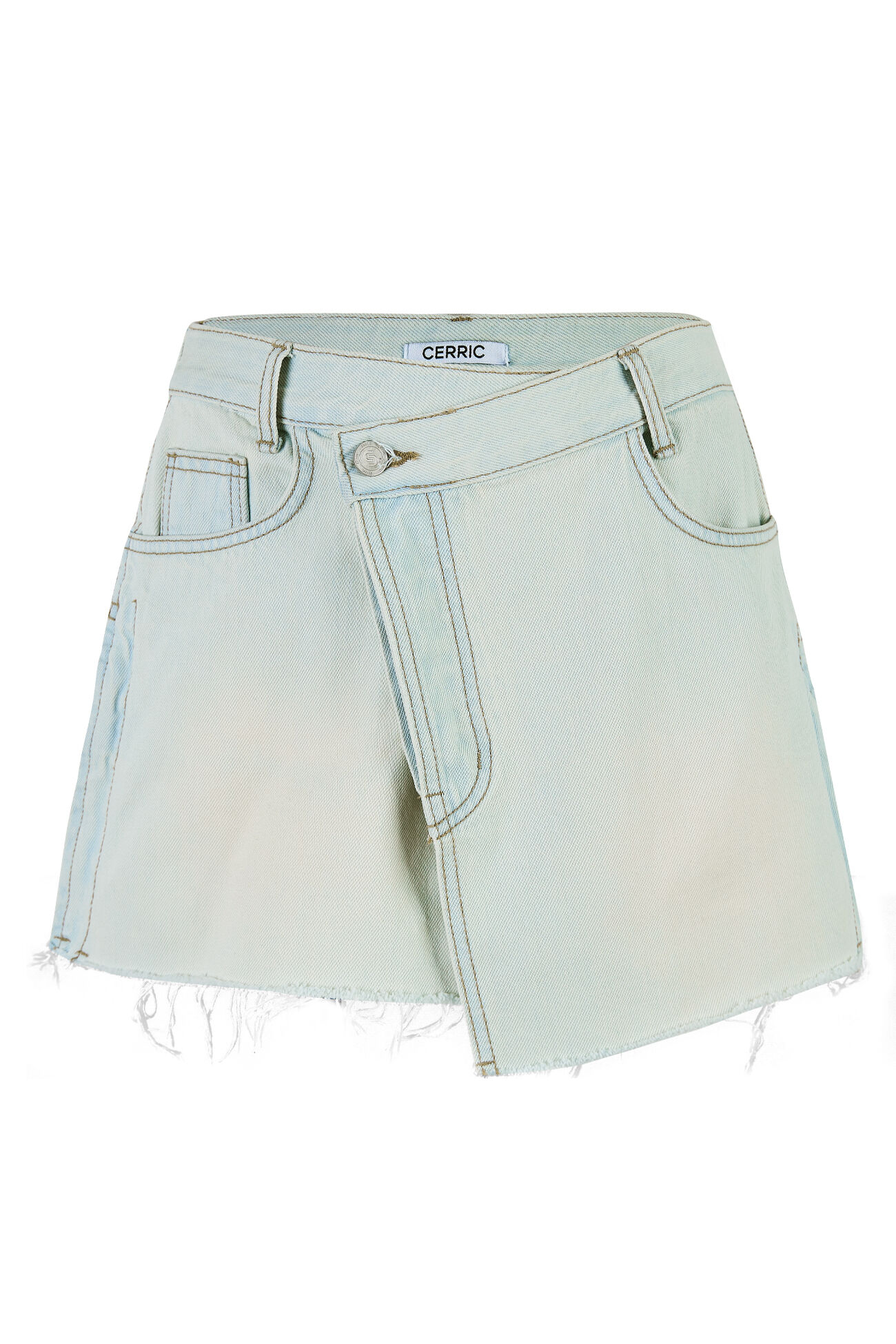 ASYMMETRIC LAP DENIM SKIRT / LIGHT BLUE - 감도 깊은 취향