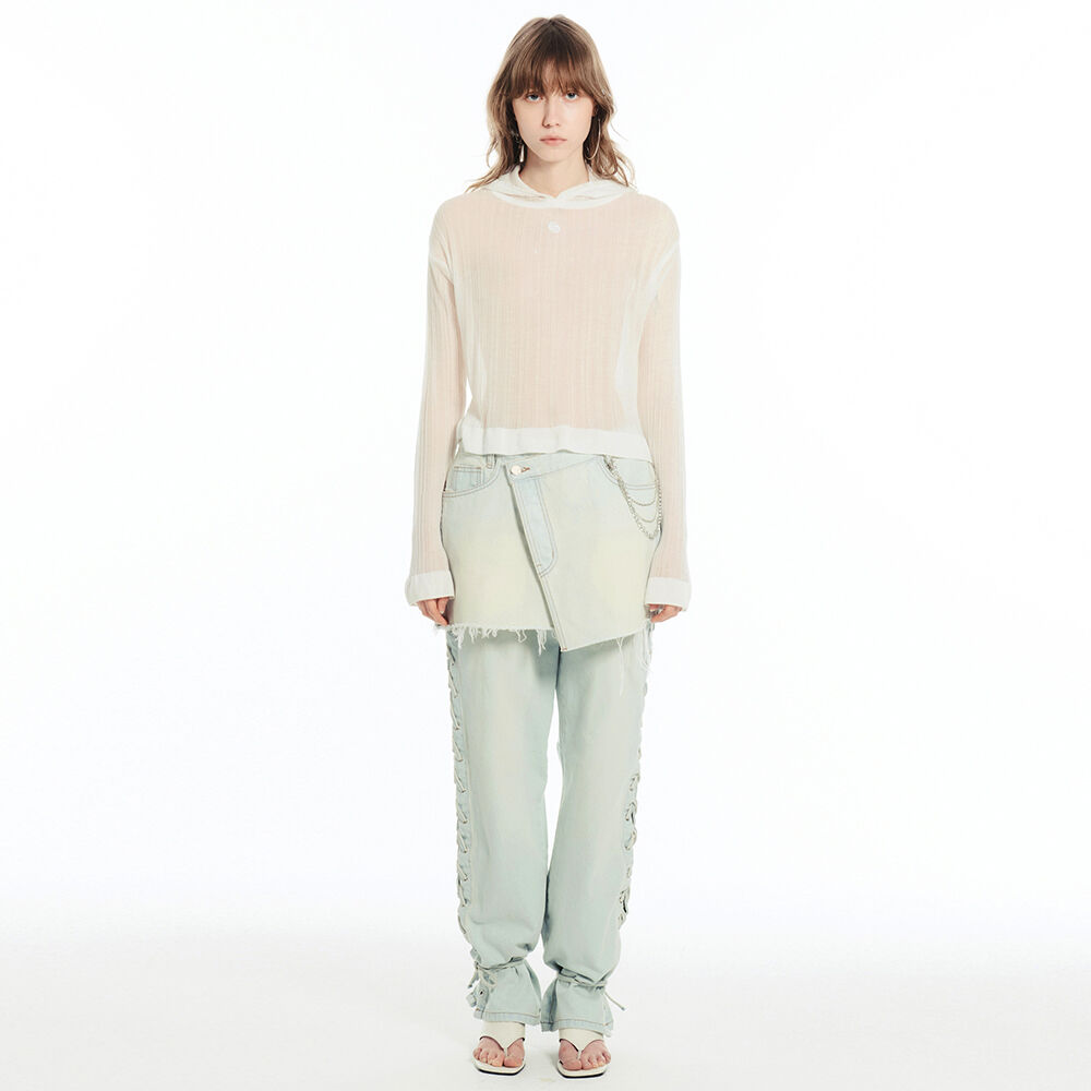 ★CERRIC★ASYMMETRIC LAP DENIM SKIRT★462★Light Blue★人気 ☆CERRIC☆ASYMMETRIC LAP DENIM SKIRT☆462☆Light Blue☆人気