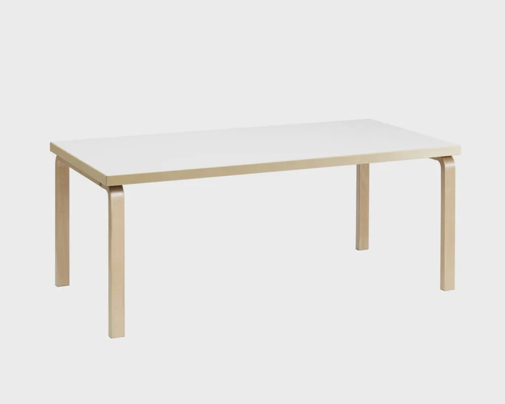 Aalto Table 83 (182x91cm) White Laminate/Birch (2 Size)