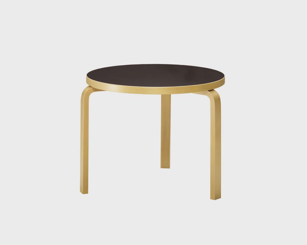 Aalto Table 90B (Ø75cm) Black/Birch